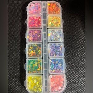 Colorful nails confetti flakes